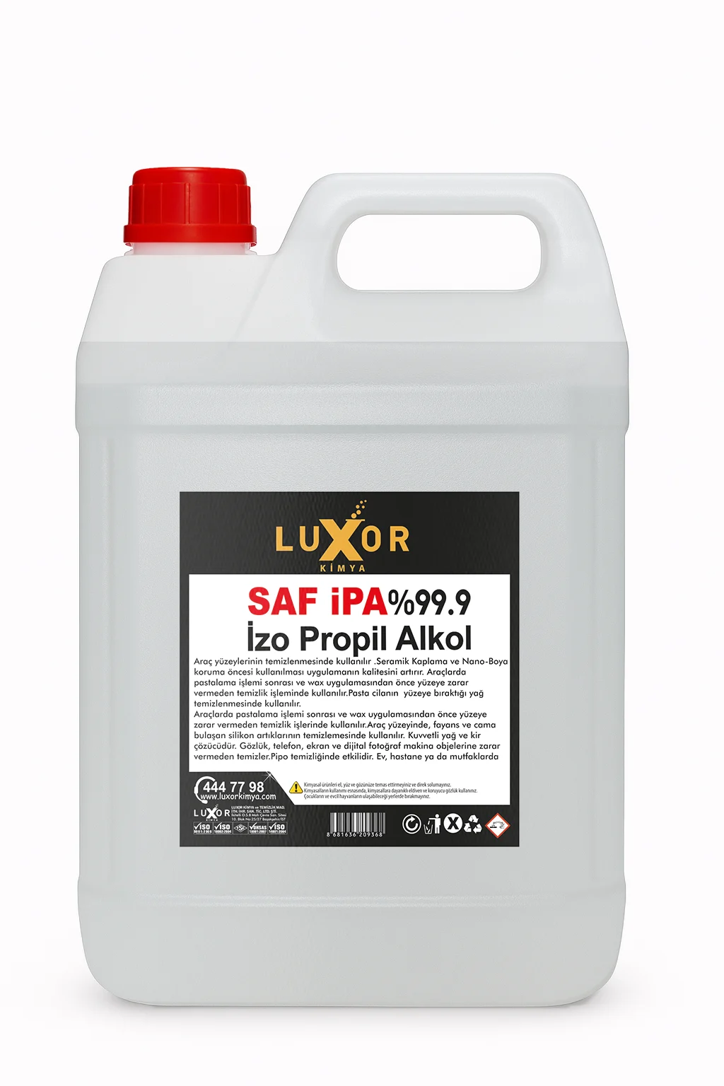 Luxor Kimya Saf İPA %99 İzopropil Alkol 5 Lt